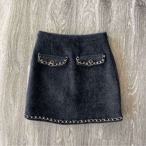 Storets Black Gold-Chained Skirt